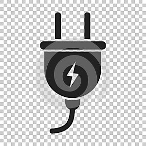 Plug vector icon. Power wire cable flat illustration