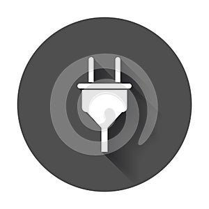 Plug vector icon. Power wire cable flat illustration