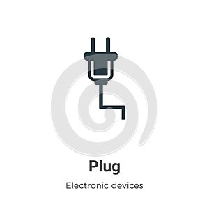 Plug vector icon on white background. Flat vector plug icon symbol sign from modern electronic devices collection for mobile