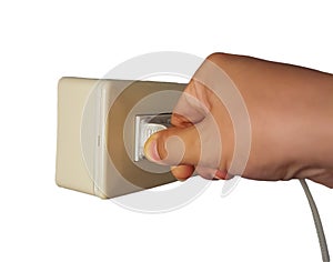 Plugged in or Unplug electric plug.