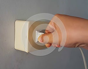 Plugged in or Unplug electric plug.