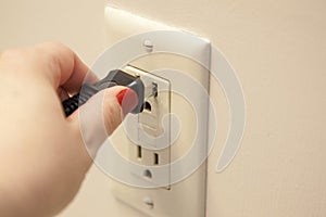 Plugging in a cord