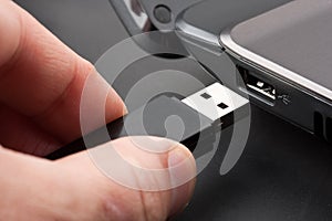 Plugging removable flash disk photo