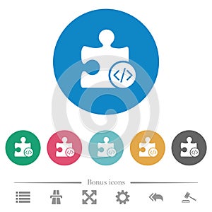 Plugin programming flat round icons