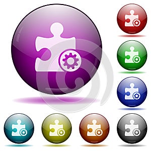 Plugin settings icon in glass sphere buttons