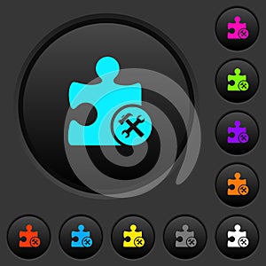 Plugin tools dark push buttons with color icons