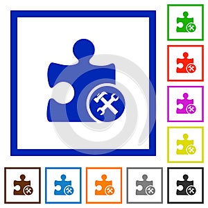 Plugin tools flat framed icons