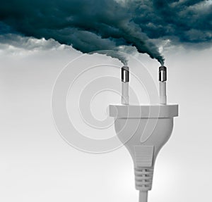 Plugs ejecting smoke - Pollution concept