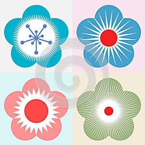 Plum blossom flower pattern symbol