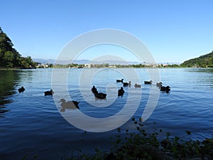 Plum Blossom Lake Meihua Lake located at Yilan county, Taiwan. Famous tourist spot for vacation.