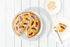 Plum Cake and a Slice of Cake on a Plate