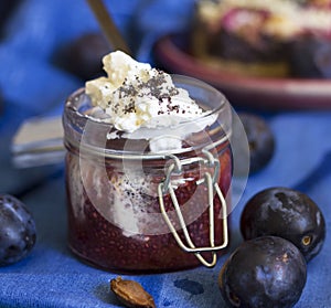 Plum chia pudding.