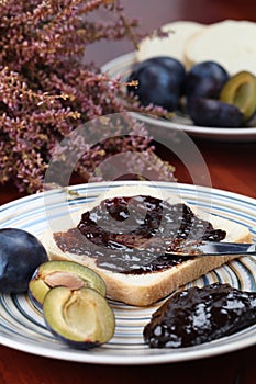 Plum jam sandwich