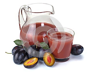 Plum juice and fruit