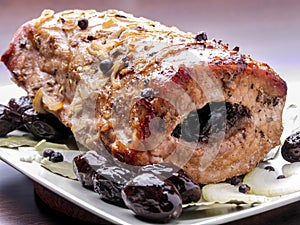 Plum staffed pork loin