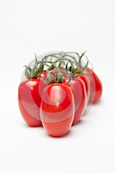 Plum tomatos isolated on white