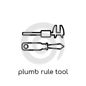 Plumb rule tool icon. Trendy modern flat linear vector Plumb rule tool icon on white background from thin line Construction