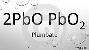 Plumbate carbonate chemical formula on waterdrop background