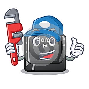 Plumber button home in the cartoon shape