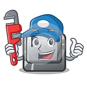 Plumber button P on a game cartoon