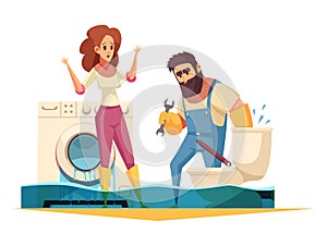 Plumber Cartoon Illustration