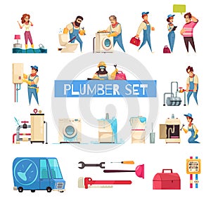 Plumber Cartoon Set