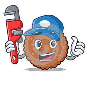 Plumber chocolate biscuit mascot cartoon