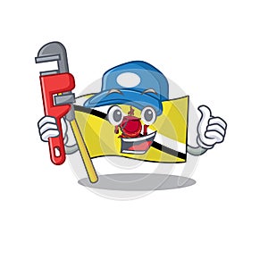 Plumber flag brunei darussalam with the character