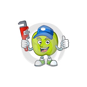 Plumber granny smith apple character for health mascot