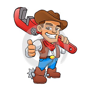 Plumber handyman cowboy
