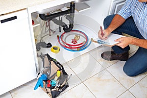 Plumber on the kitchen.