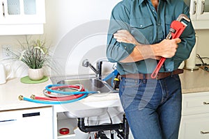 Plumber on the kitchen.