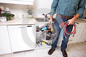 Plumber on the kitchen.