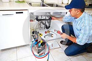 Plumber on the kitchen.