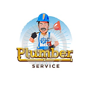 Plumber logo. typographic desgin character design -