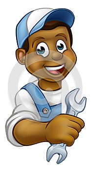 Plumber Mechanic Cartoon Character