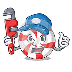 Plumber peppermint candy mascot cartoon