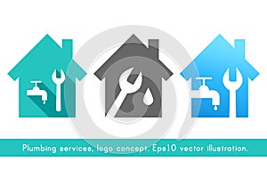 Plumber and plumbing service logo