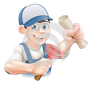 Plumber with qualification