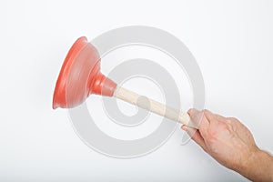 Plumber with rubber plunger