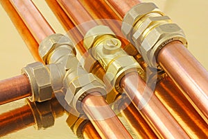 Plumber`s pipes and fittings photo