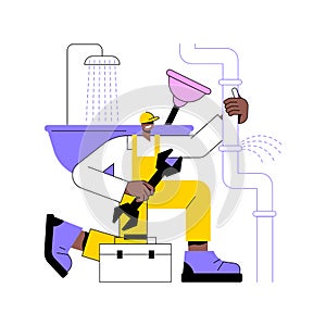 Plumber services abstract concept vector illustration.