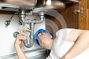 Plumber at work