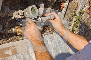 Plumber at work