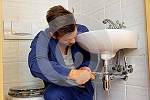 Plumber at work