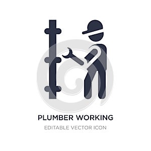 plumber working icon on white background. Simple element illustration from People concept