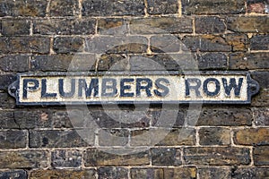 Plumbers Row in Tower Hamlets, London, UK