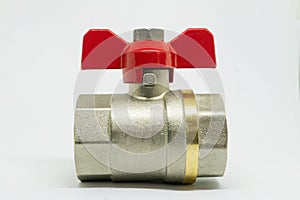 Plumbing ball valve, Fitting for water supply system in house, tools and equipment.  on white background