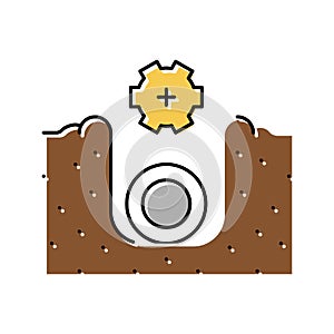 plumbing of drainage system color icon vector illustration