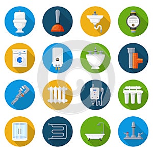 Plumbing icon set